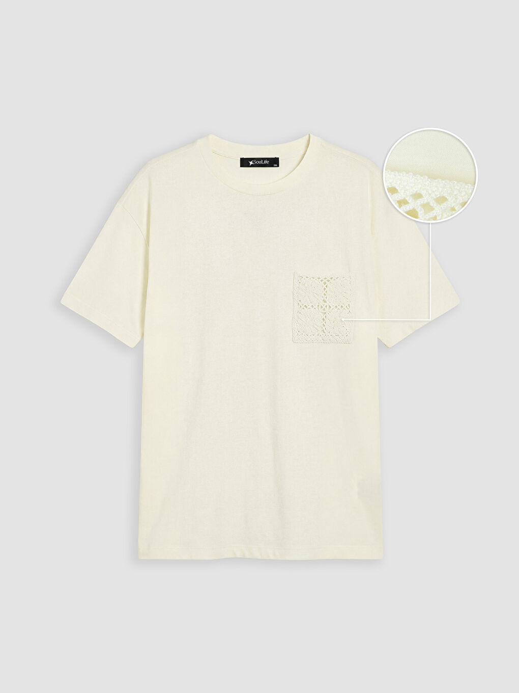 Sarı Bisiklet Yaka Dantel Cepli Bluz-4