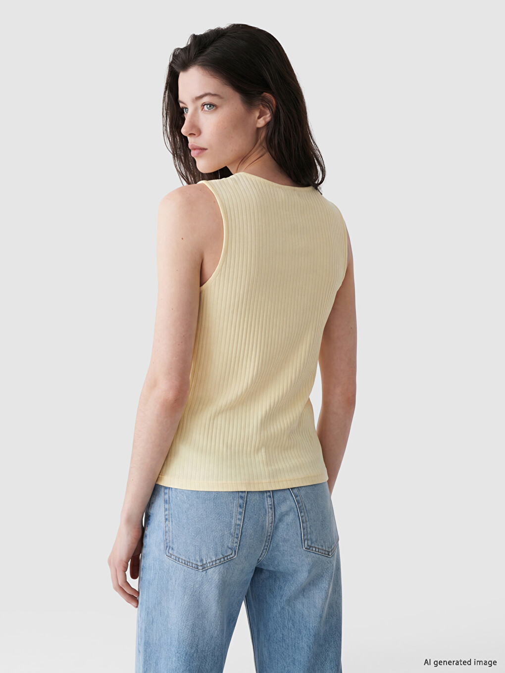 Crew Neck Women's Ribbed Tank Top-2