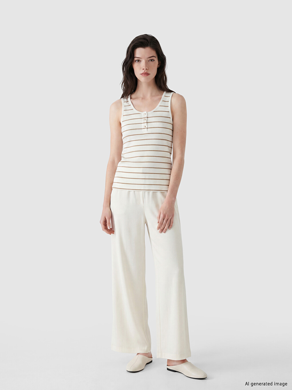 U Neck Striped Women's Tank Top-1