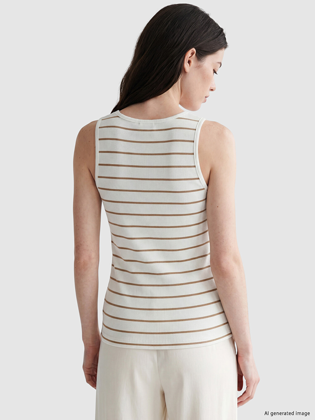 U Neck Striped Women's Tank Top-2