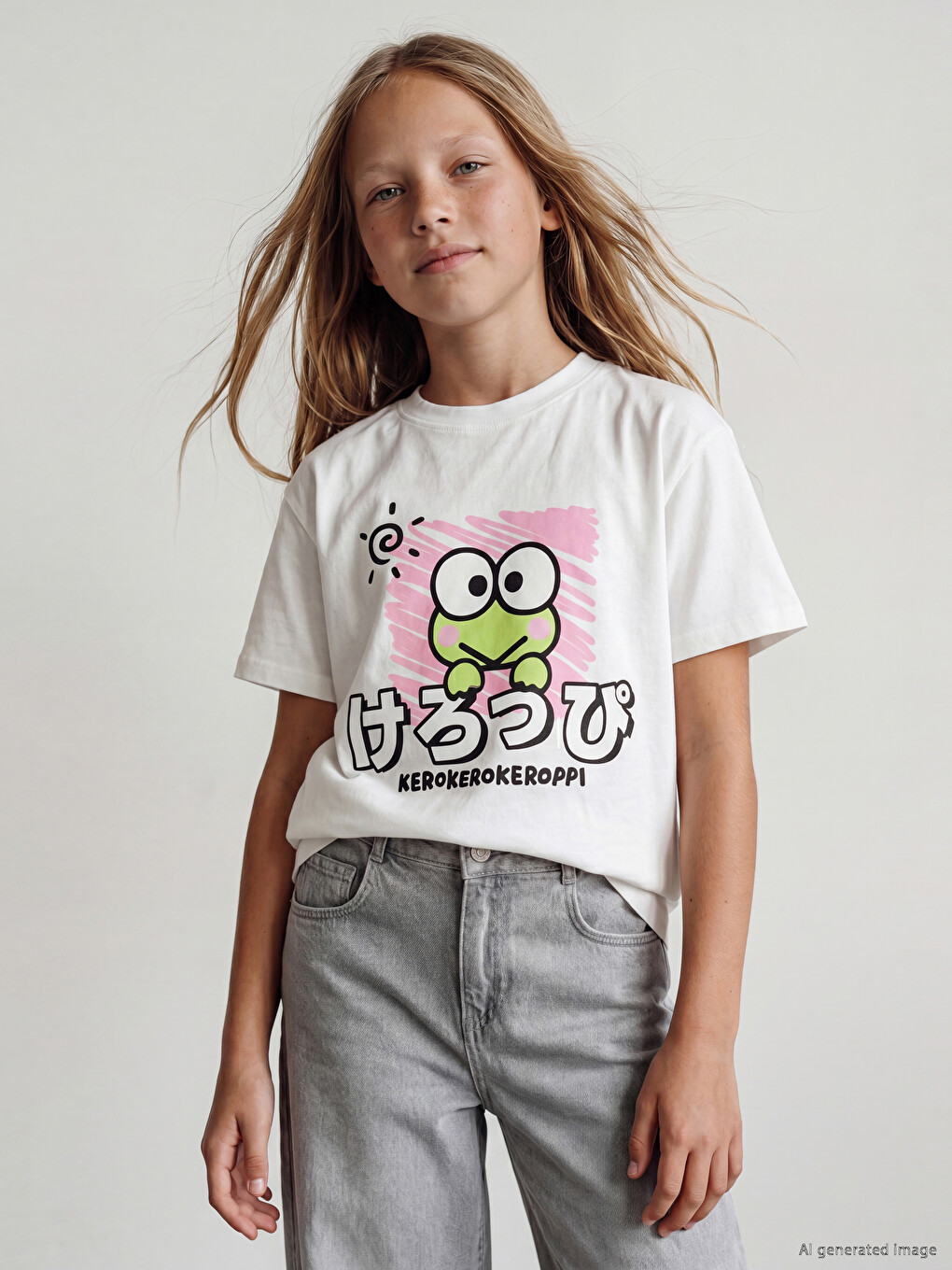 Kerokerokeroppi Printed Girls' T-Shirt