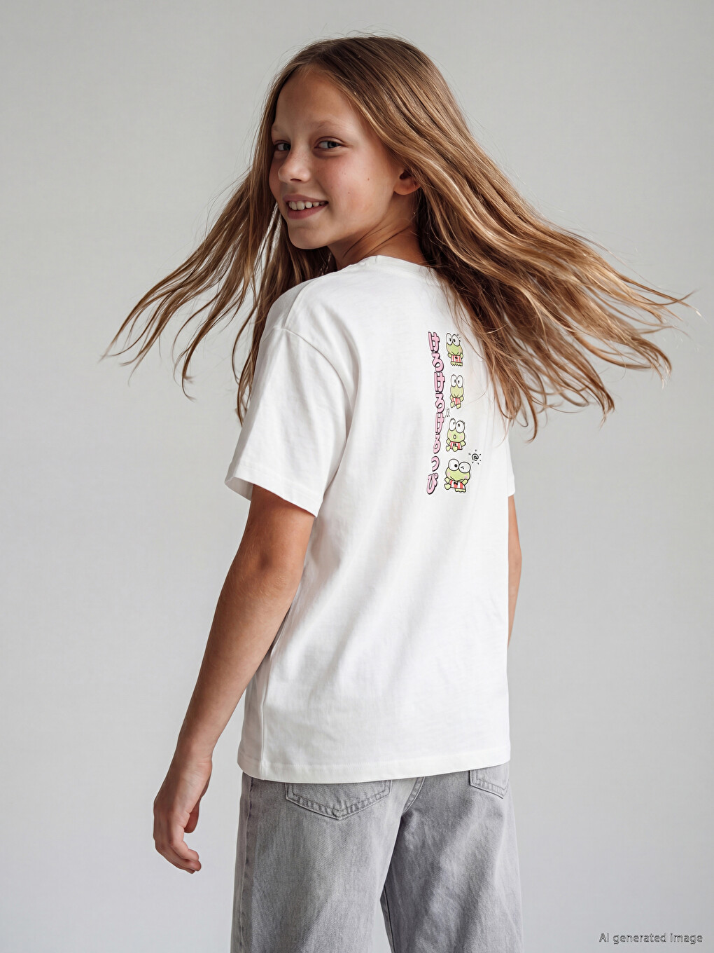 Kerokerokeroppi Printed Girls' T-Shirt-1