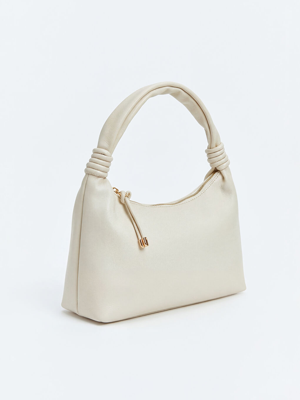 Bej Deri Görünümlü Kadın Omuz Çantası-1