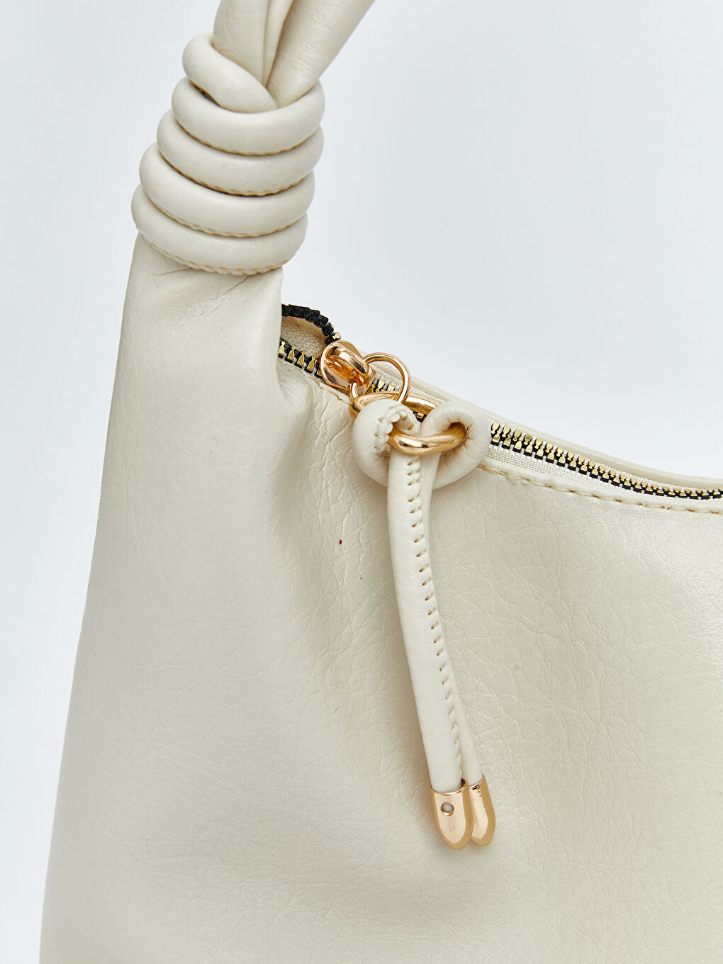 Bej Deri Görünümlü Kadın Omuz Çantası-2