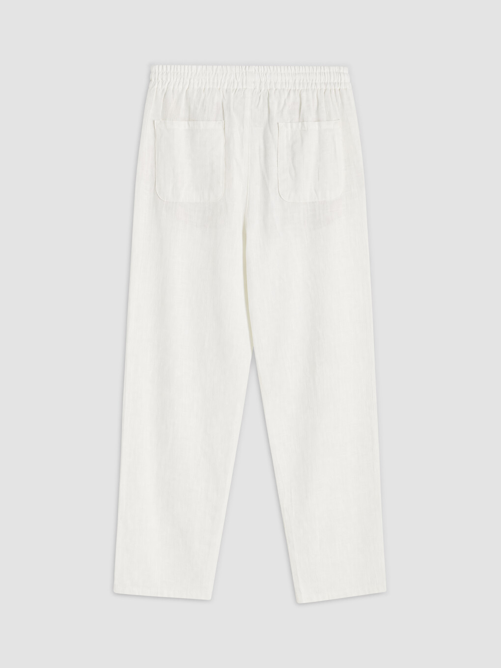 Beyaz Regular Fit Armürlü Erkek Pantolon-1
