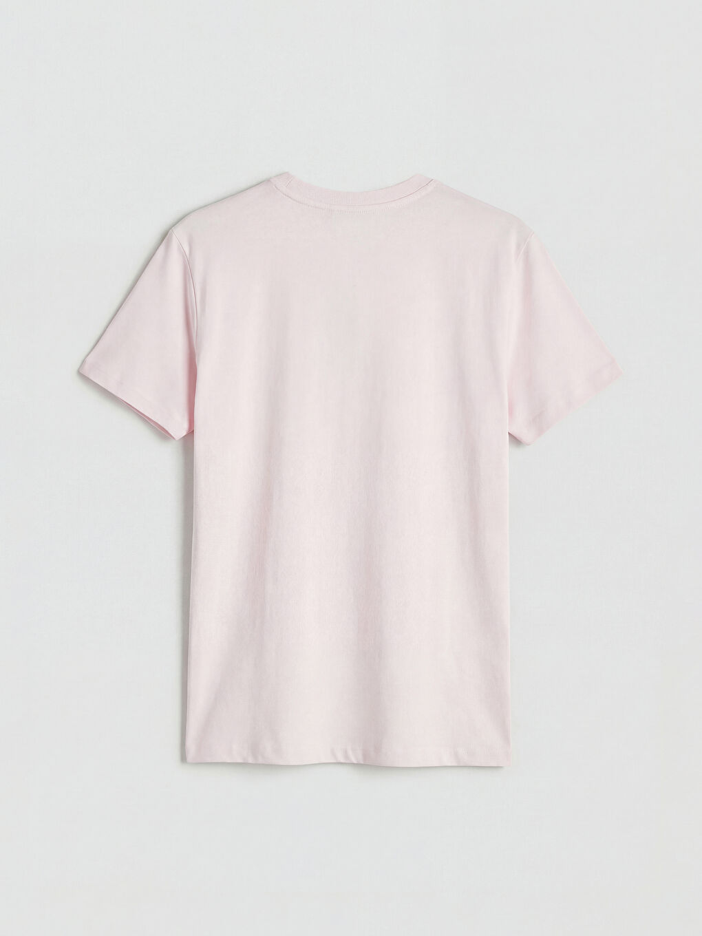 Pembe Bisiklet Yaka Kadın Tişört-1