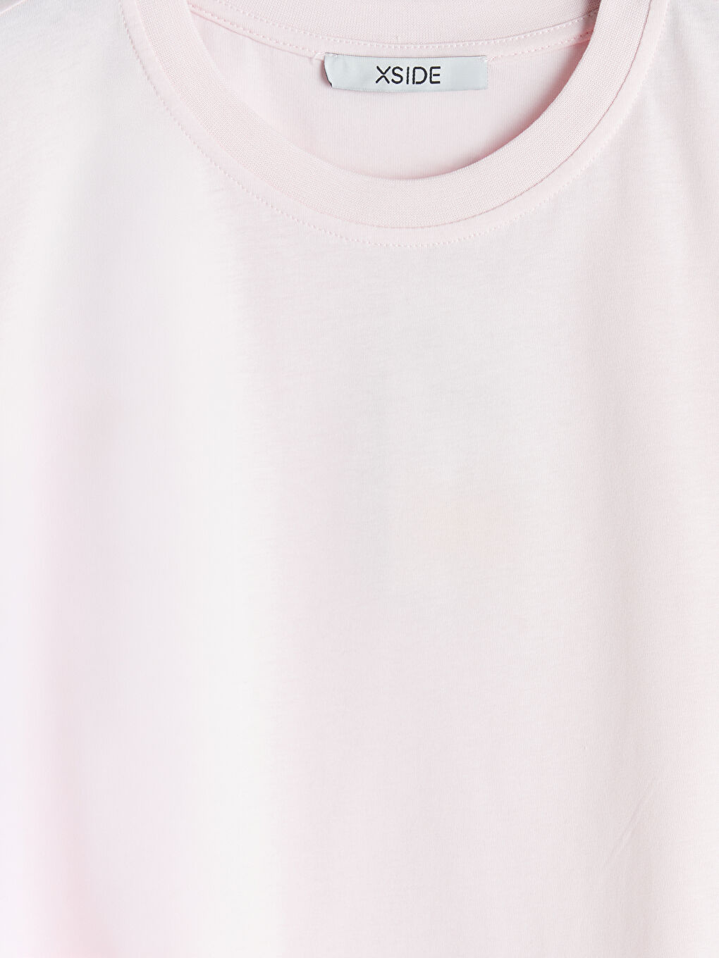 Pembe Bisiklet Yaka Kadın Tişört-2