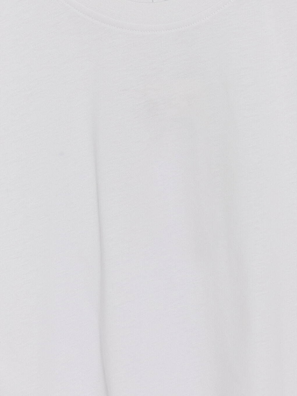 Beyaz Bisiklet Yaka Kadın Tişört-2