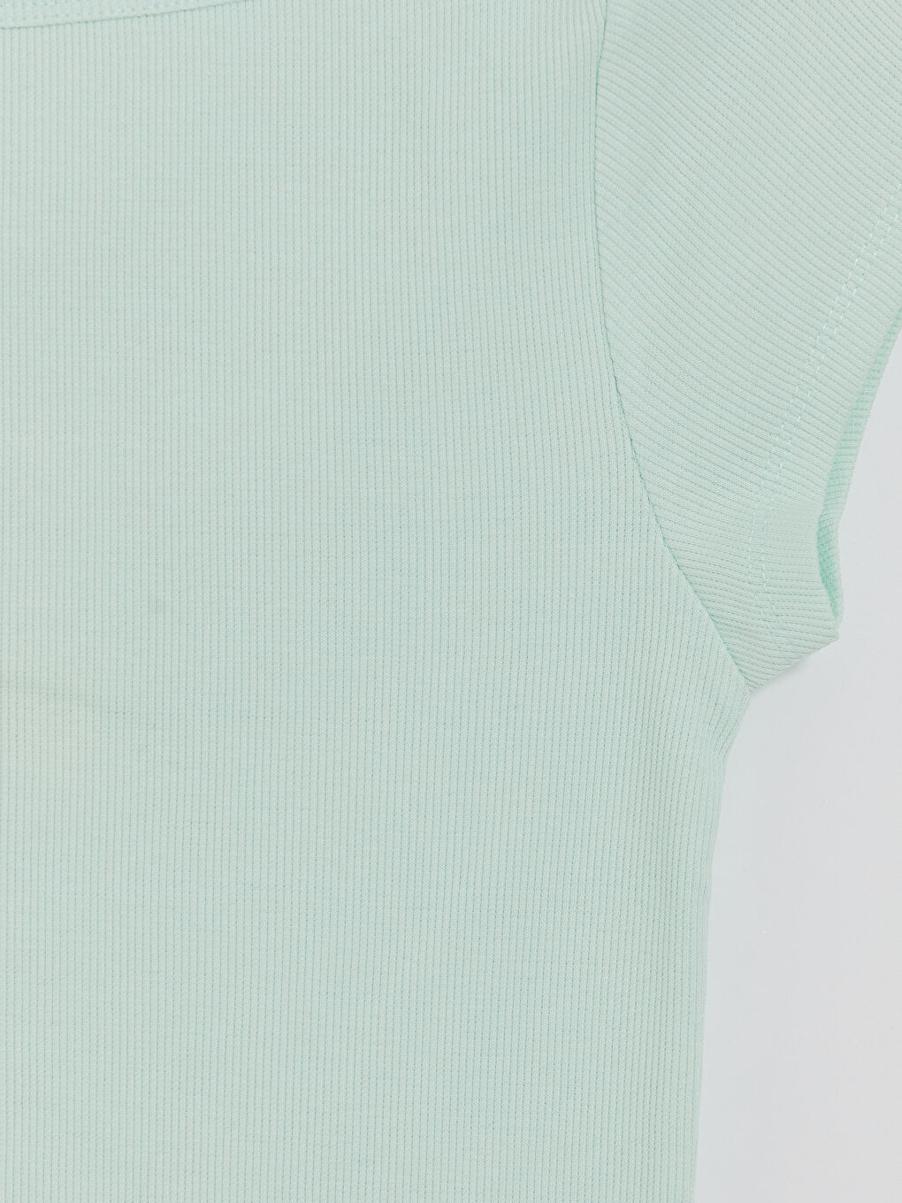 Yeşil Bisiklet Yaka Kadın Tişört-2