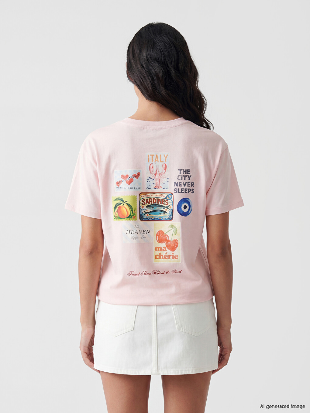 Crew Neck Printed Women's T-Shirt-3
