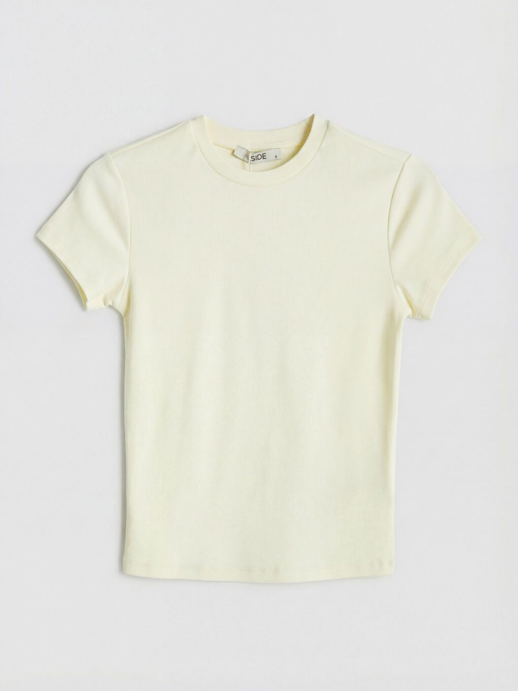 Sarı Bisiklet Yaka Kadın Tişört-4