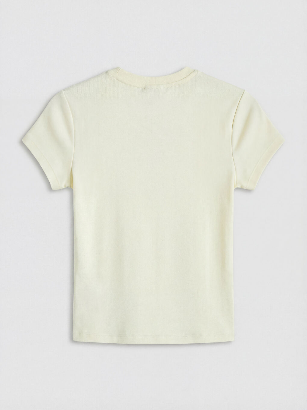 Sarı Bisiklet Yaka Kadın Tişört-5