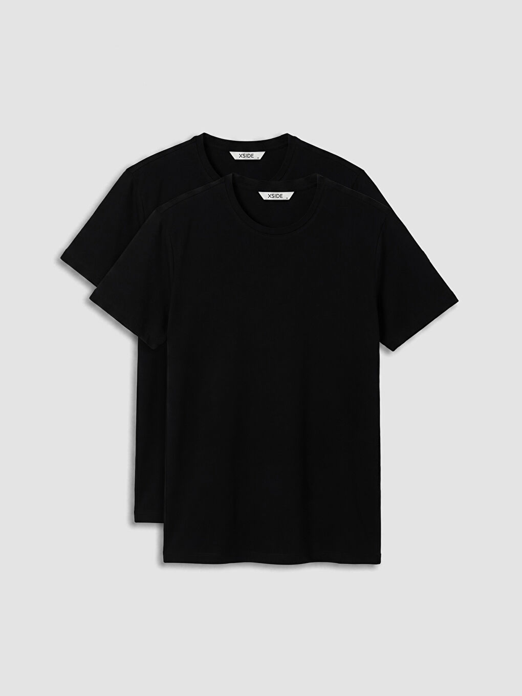 Siyah Slim Fit Basic Esnek Erkek Tişört 2'li