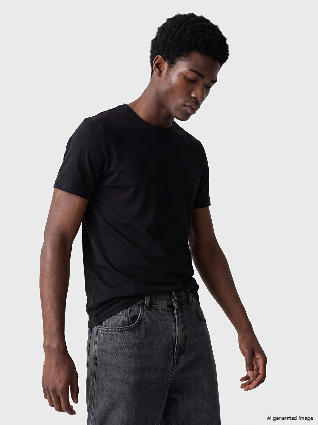 Slim Fit Basic Stretch Men's T-Shirt 2 Pack
