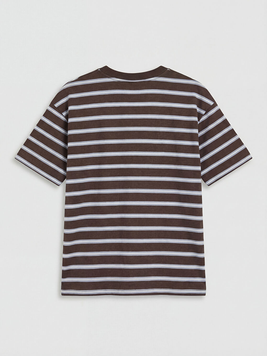 Kahverengi Bisiklet Yaka Çizgili Erkek Çocuk Tişört-1