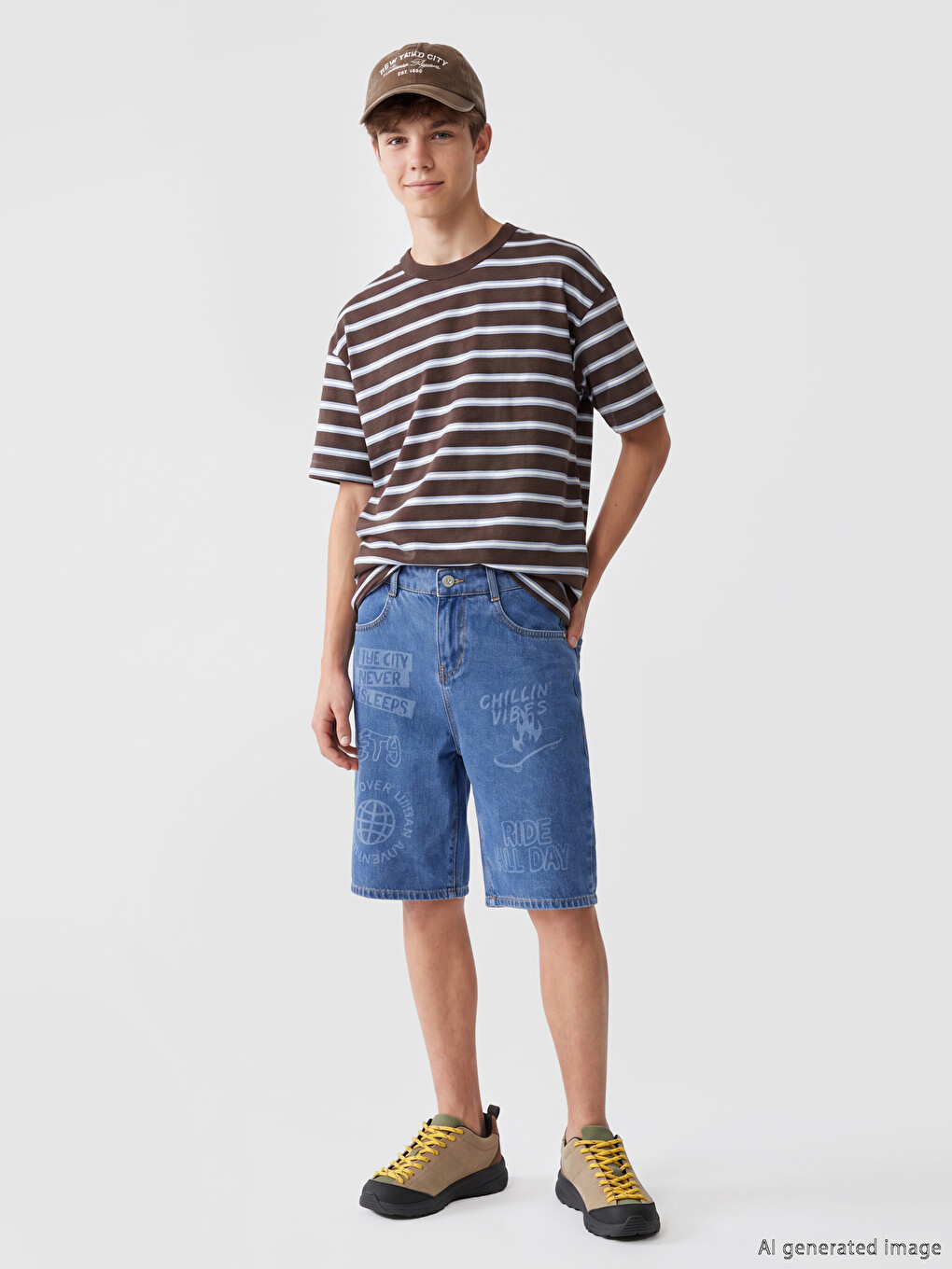 T-shirt Me Vija Me Jakë Të Rrumbullakët Për Djem-1
