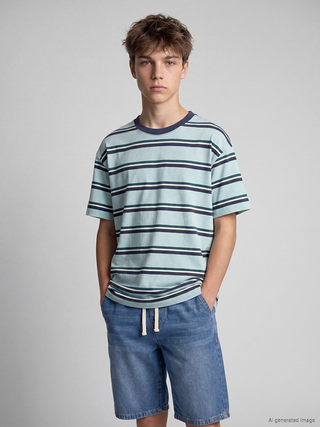 Crew Neck Striped Boys' T-shirt