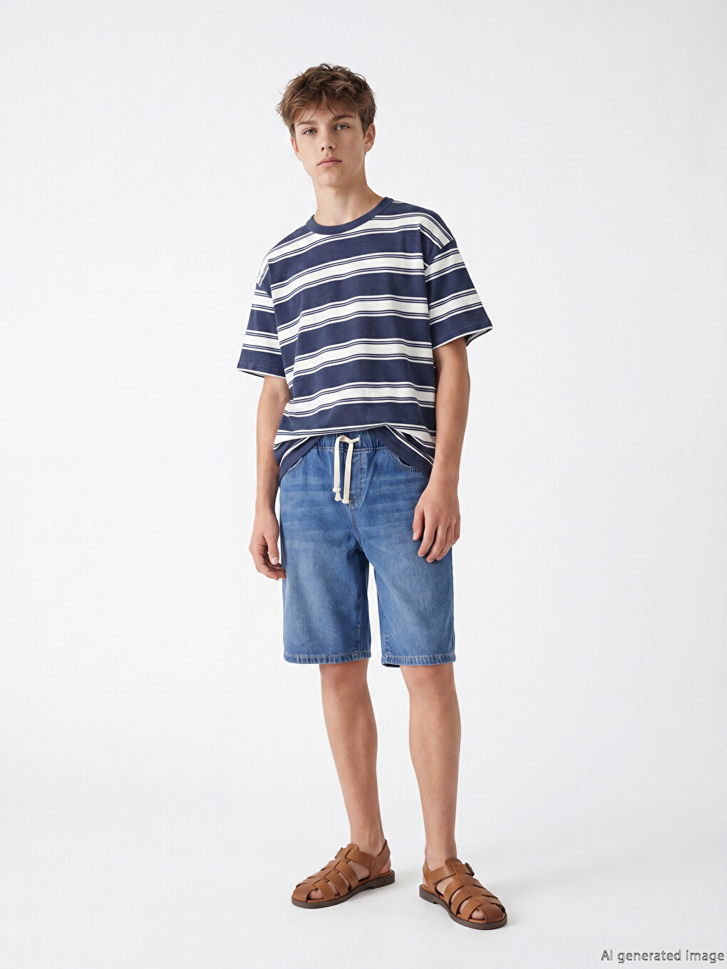 Crew Neck Striped Boys' T-shirt