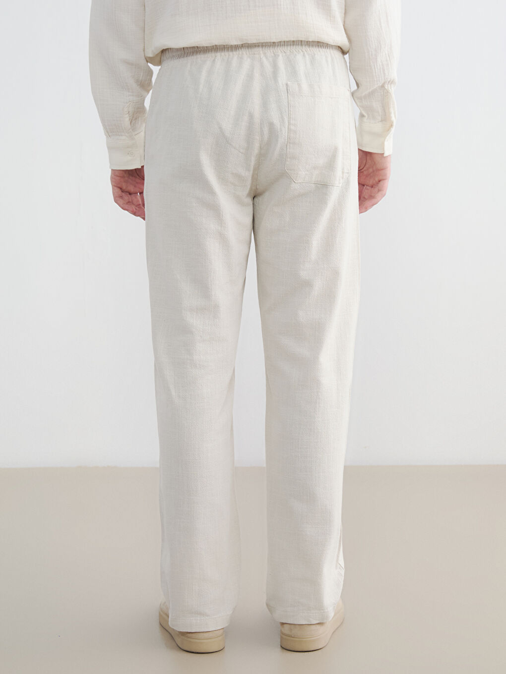 Bej Rahat Kalıp Erkek Pantolon-3