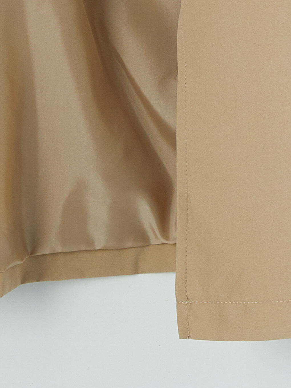 Bej Kruvaze Yaka Oversize Kadın Trençkot-3