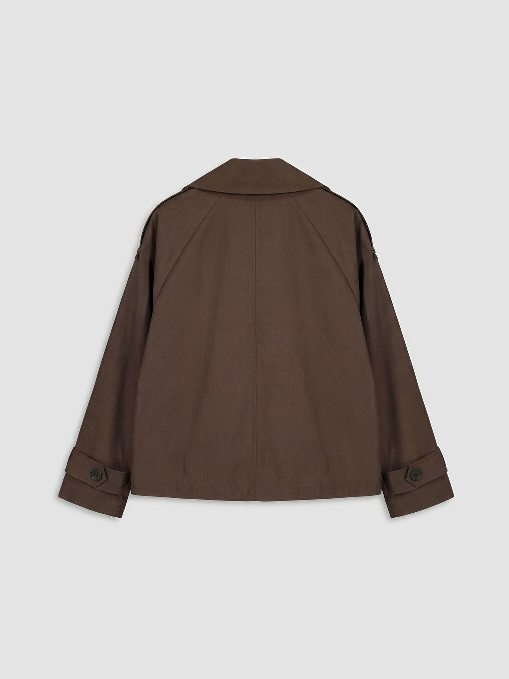 Kahverengi Kruvaze Yaka Oversize Kadın Trençkot-1