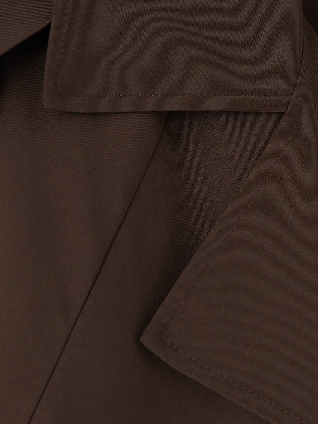 Kahverengi Kruvaze Yaka Oversize Kadın Trençkot-2