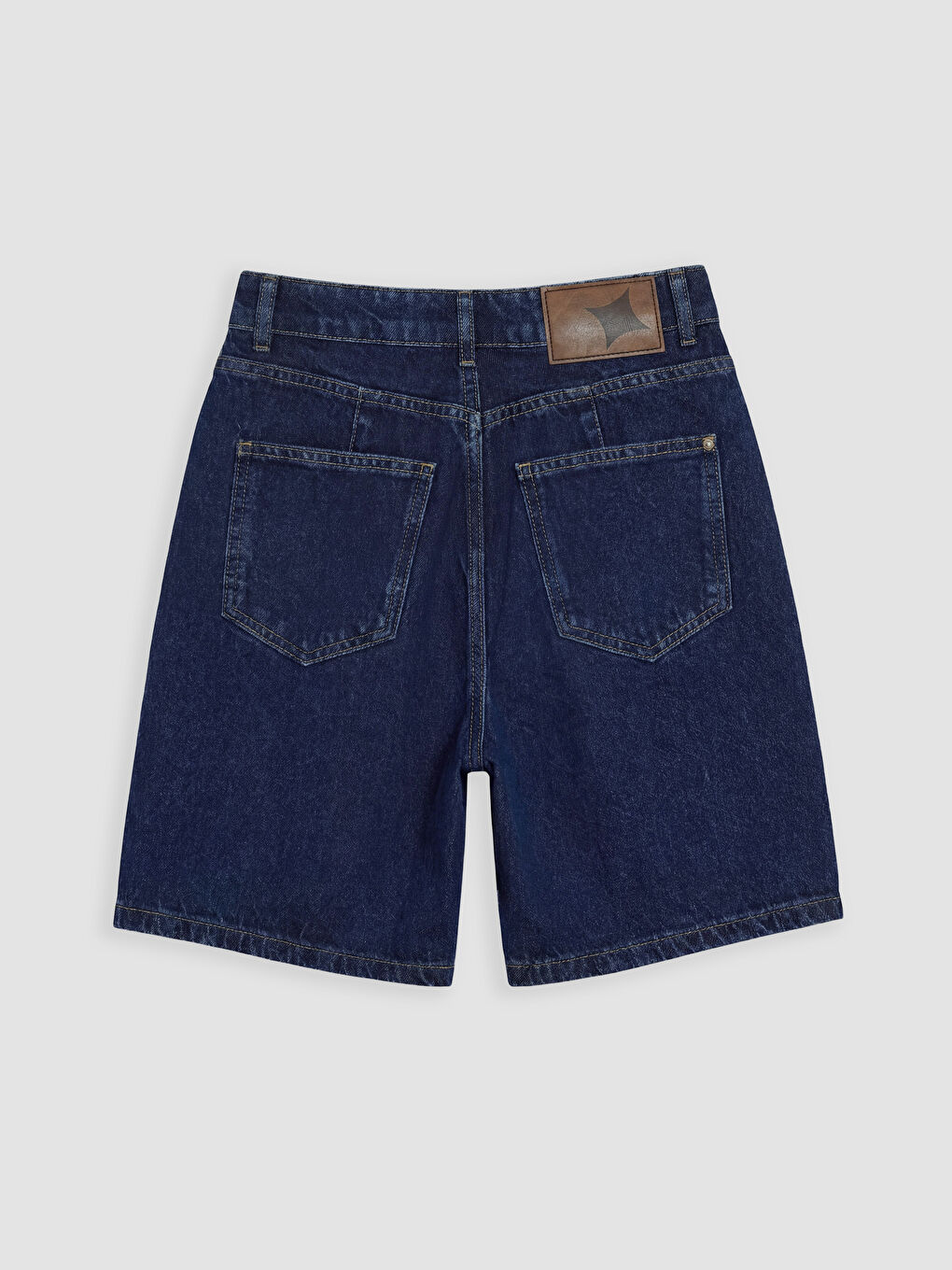 Lacivert Regular Fit Kadın Jean Şort-6