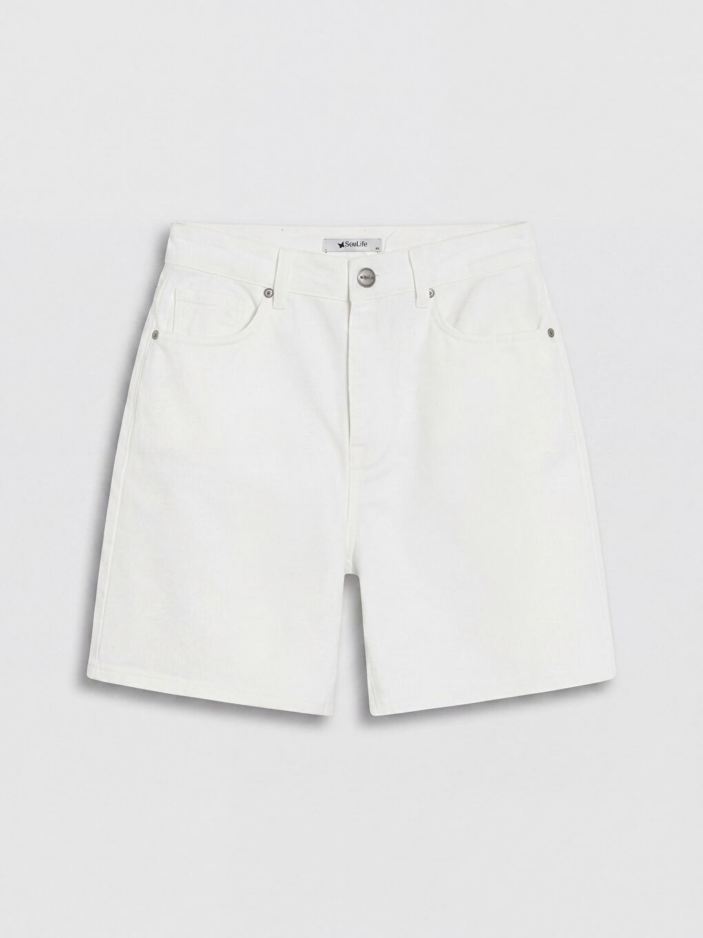 Beyaz Regular Fit Kadın Jean Şort