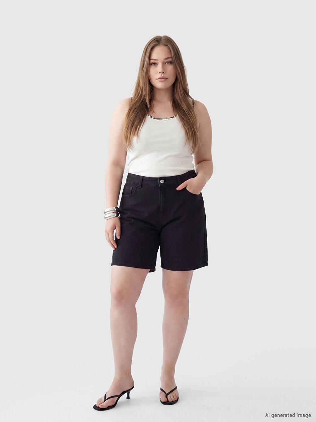 Regular Fit Women's Jean Shorts-2