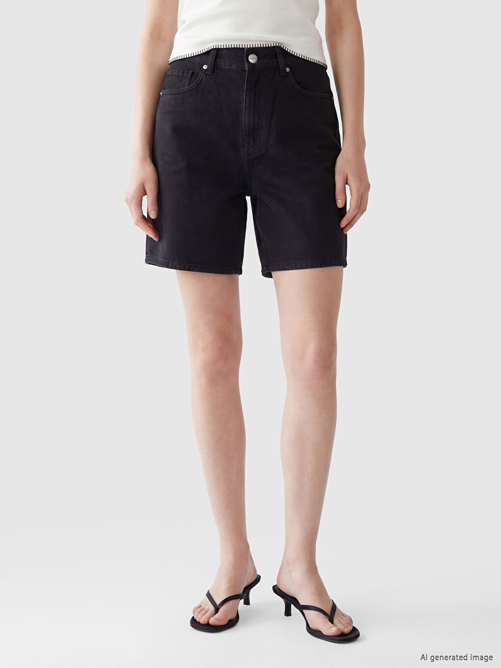Regular Fit Women's Jean Shorts-1