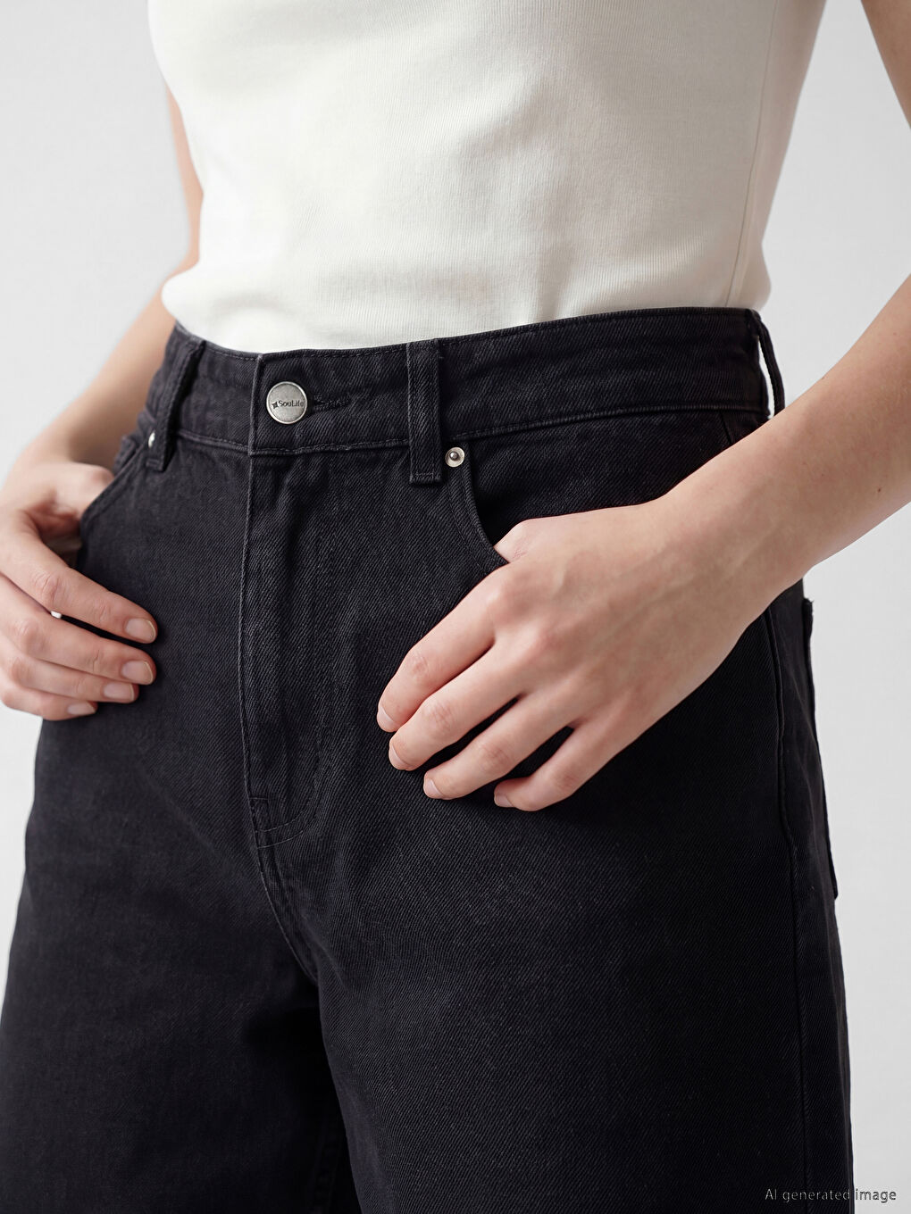 Regular Fit Women's Jean Shorts-2