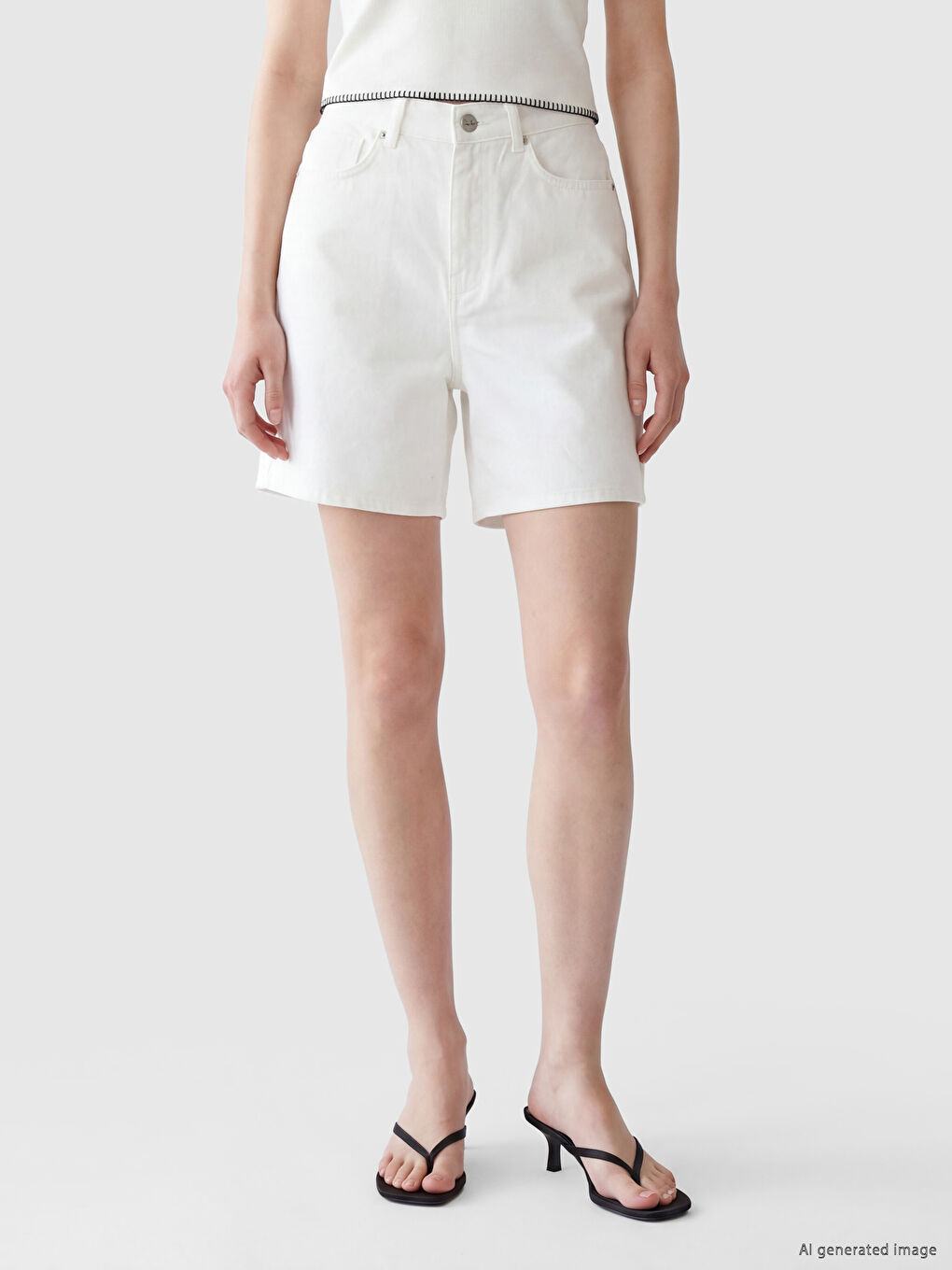 Regular Fit Women's Jean Shorts-2