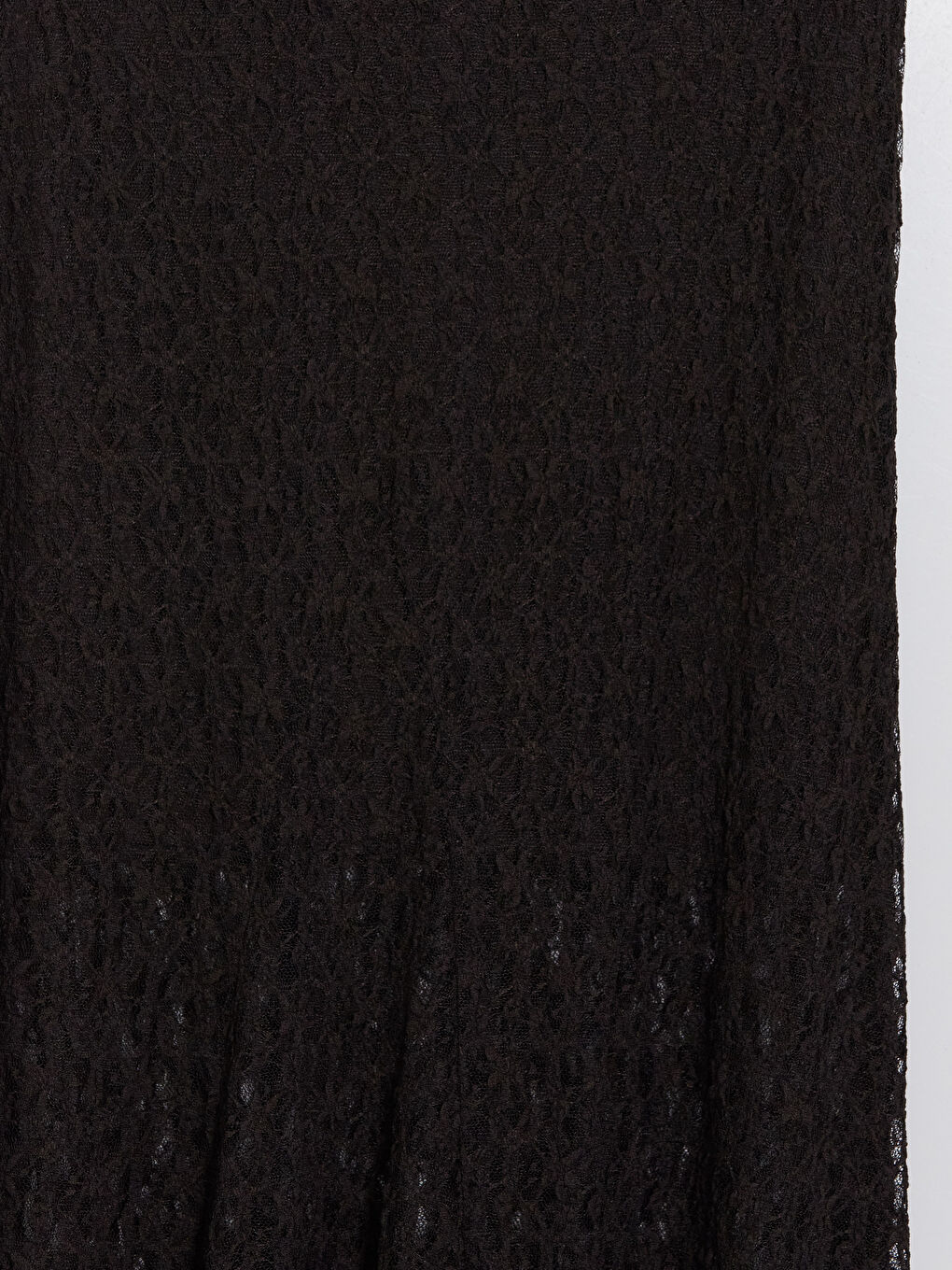 Kahverengi Beli Lastikli Dantelli Kloş Etek-2