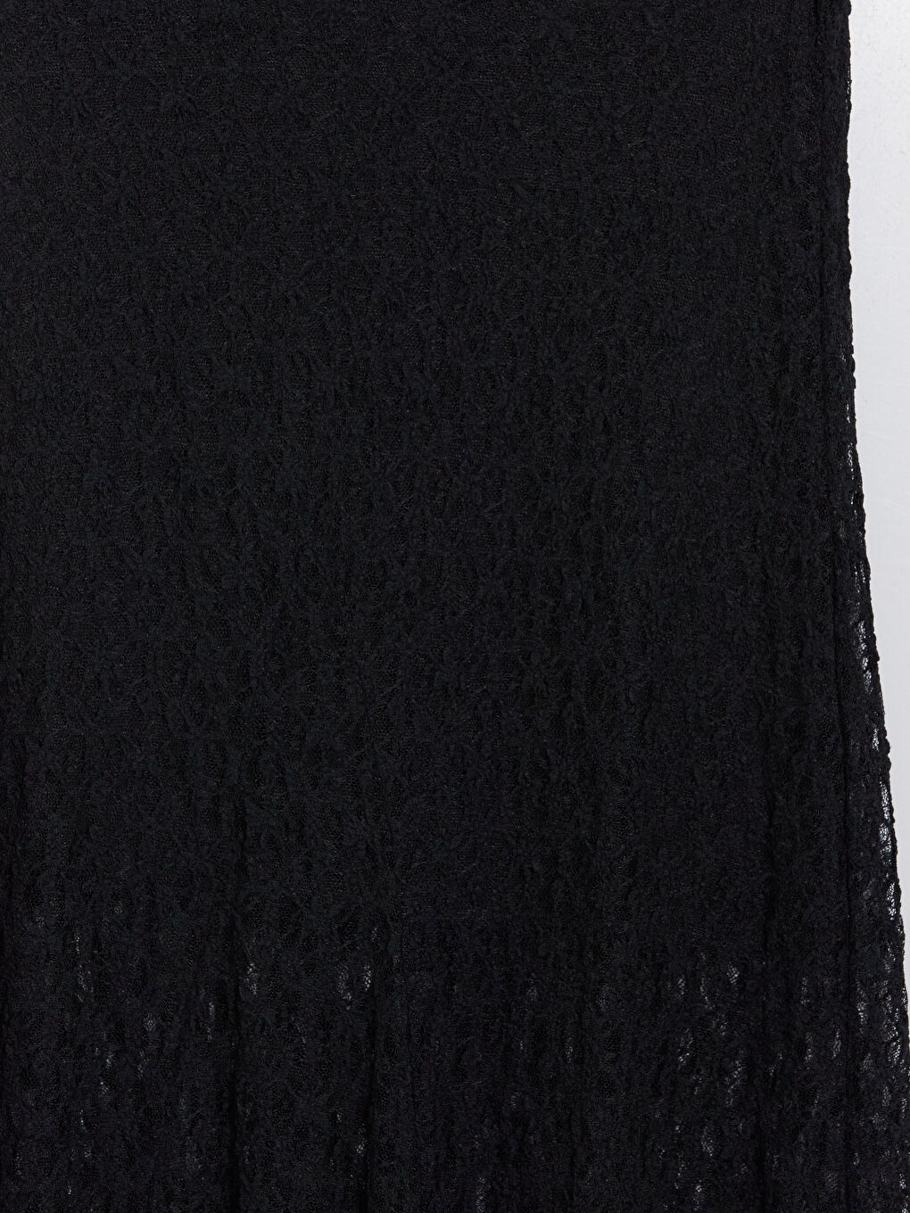 Siyah Beli Lastikli Dantelli Kloş Etek-2