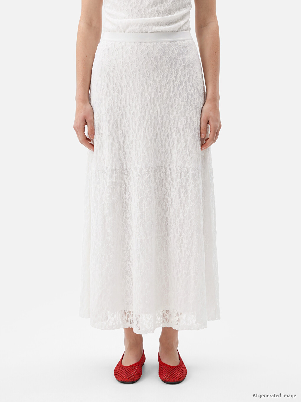 Woman White Skirt-1