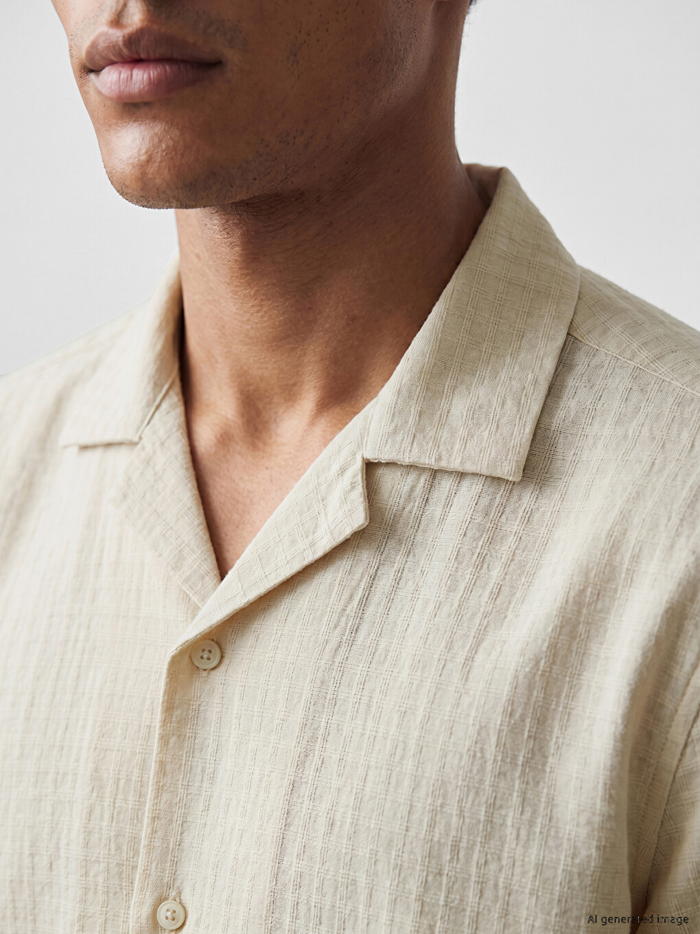 Regular Fit Viscose Men's Textured Shirt-2