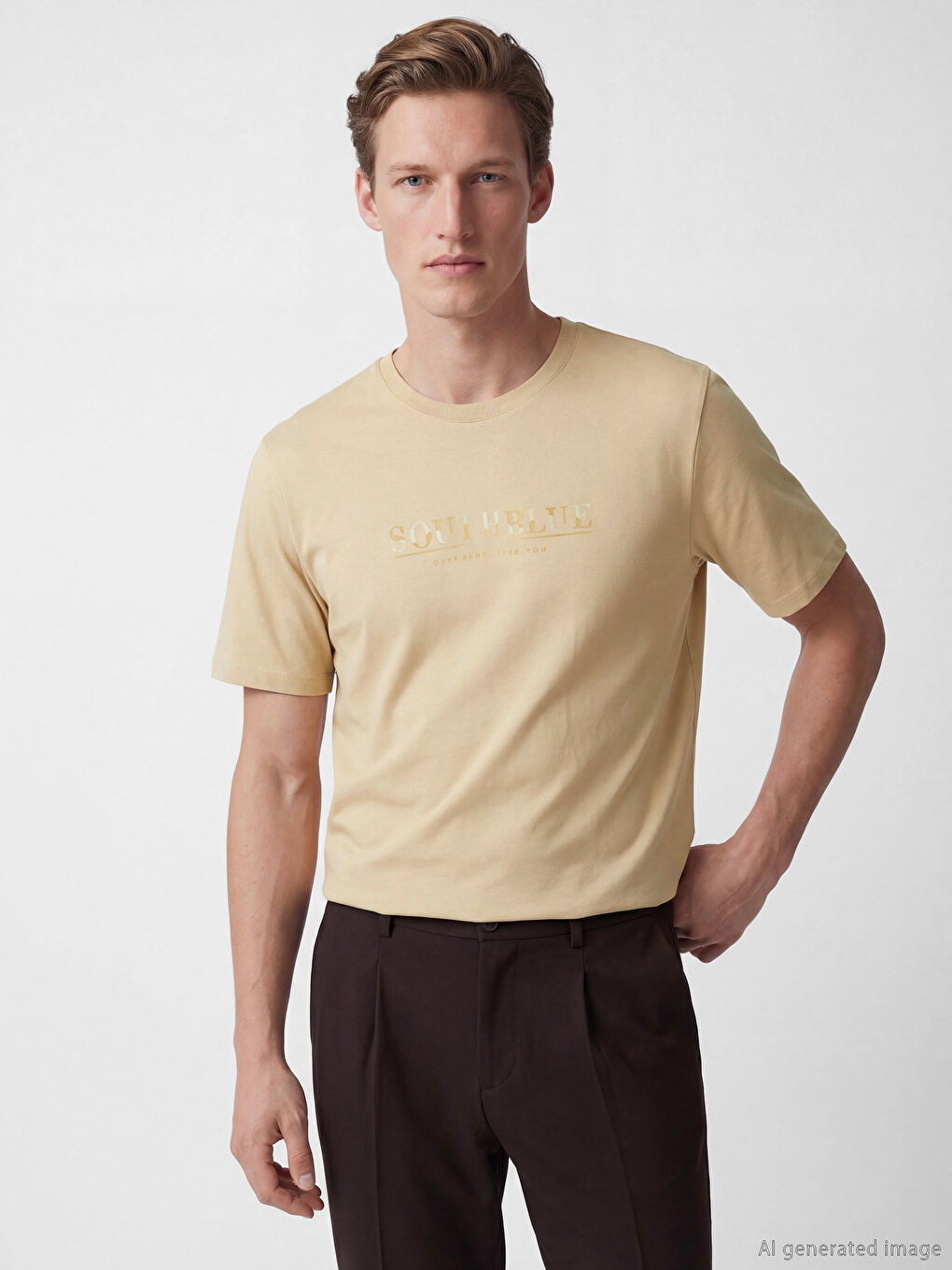 Crew Neck Printed Men's T-Shirt