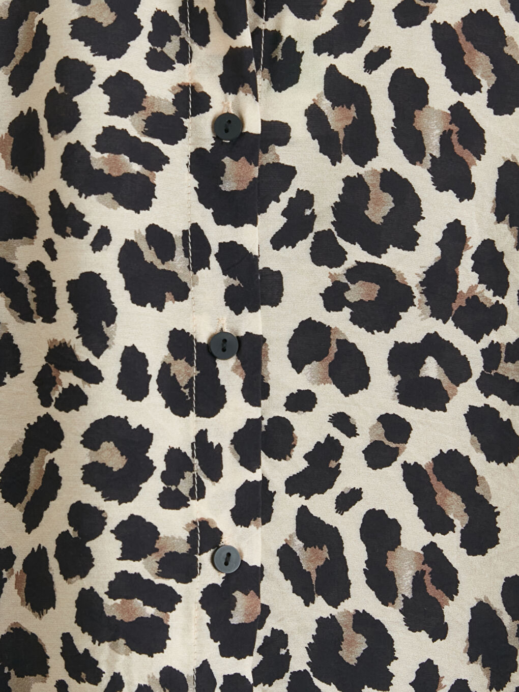 Kahverengi Leopar Desenli Kadın Gömlek Tunik-2