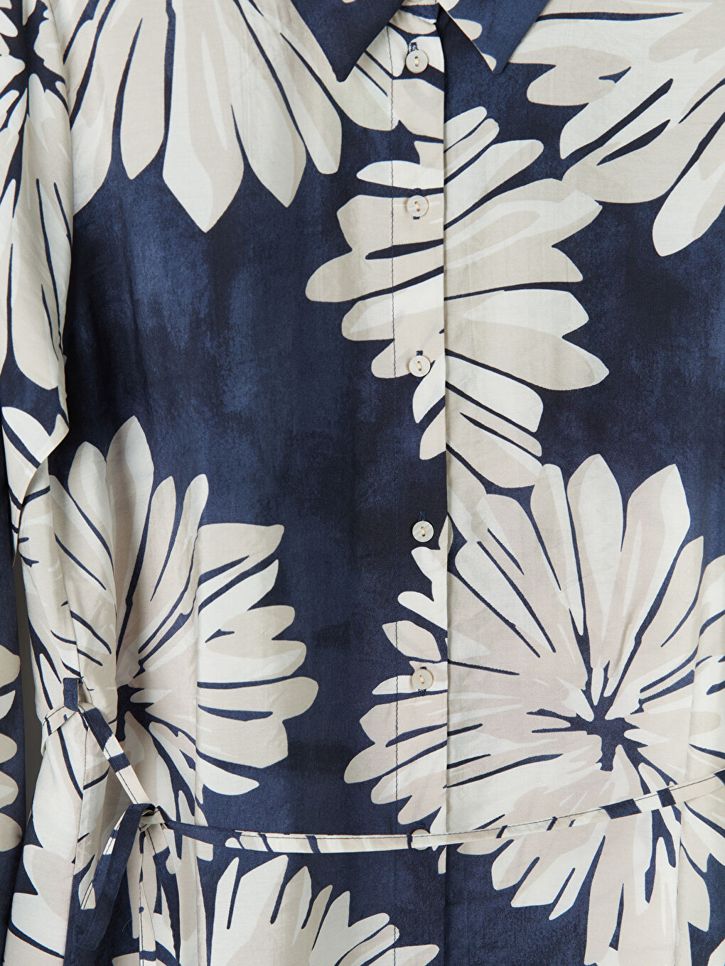 İndigo Çiçekli Kadın Gömlek Tunik-2