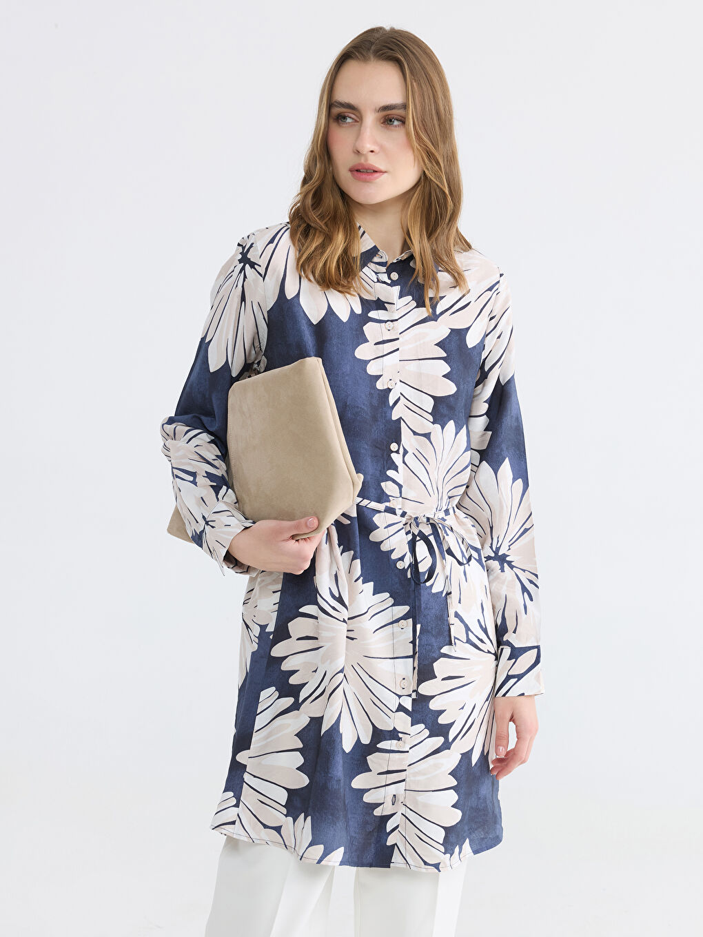 قميص تونيك نسائي مُزهر