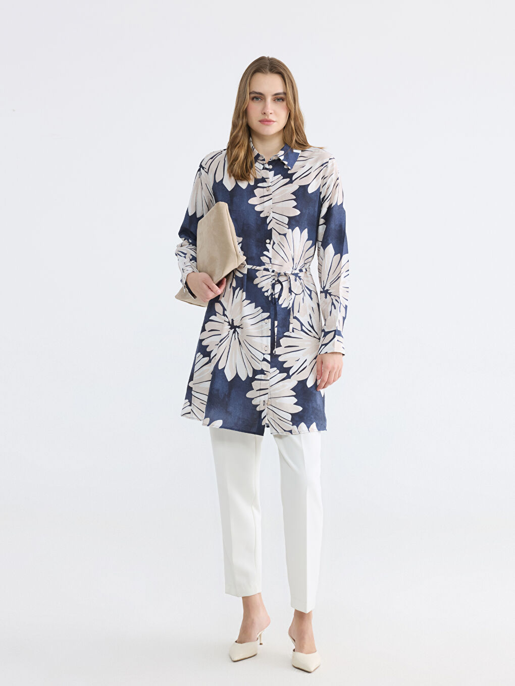 قميص تونيك نسائي مُزهر-1