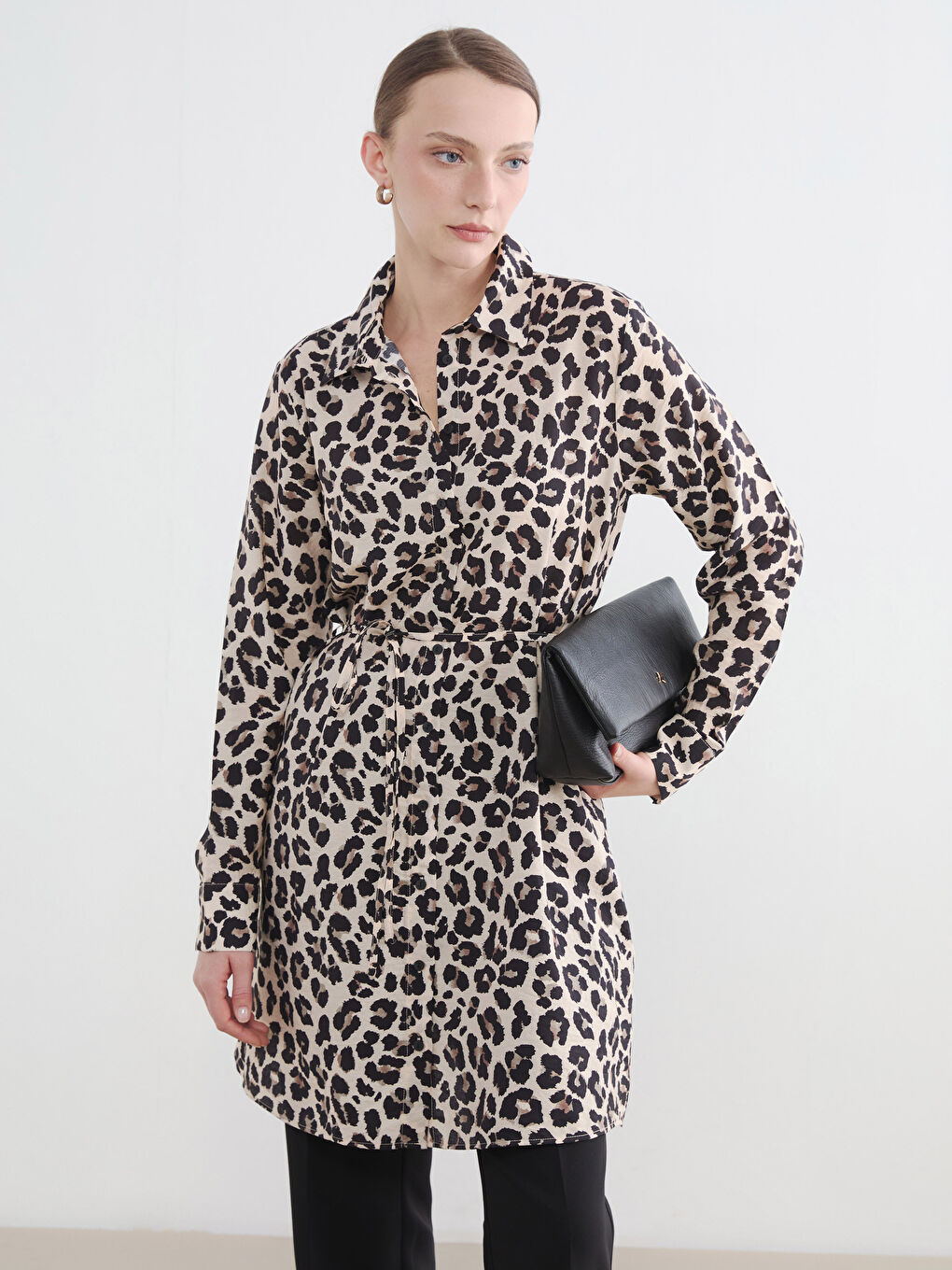 Leopard Print Women's Shirt Tunic