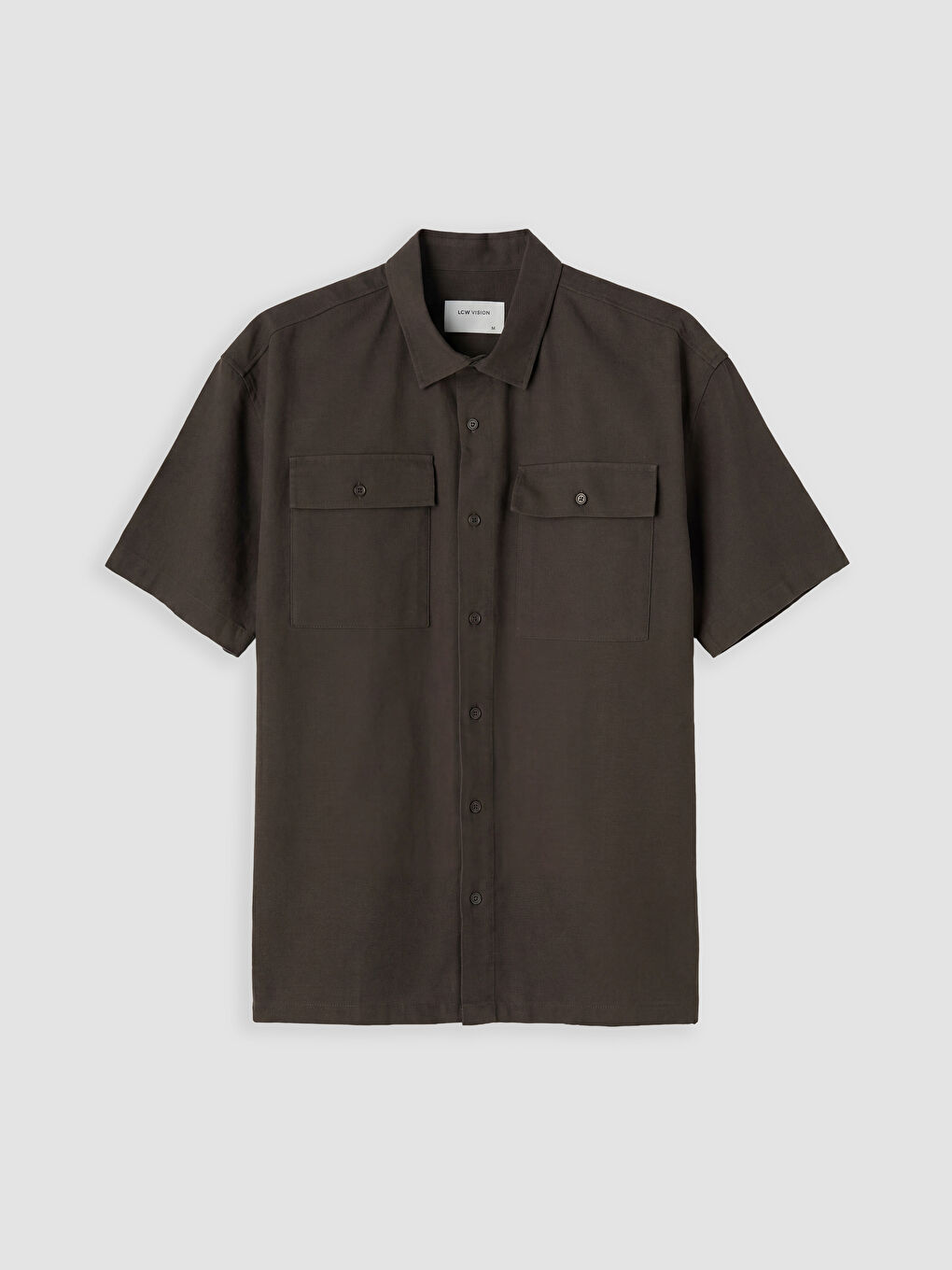 Kahverengi Regular Fit Çift Cepli Erkek Gömlek