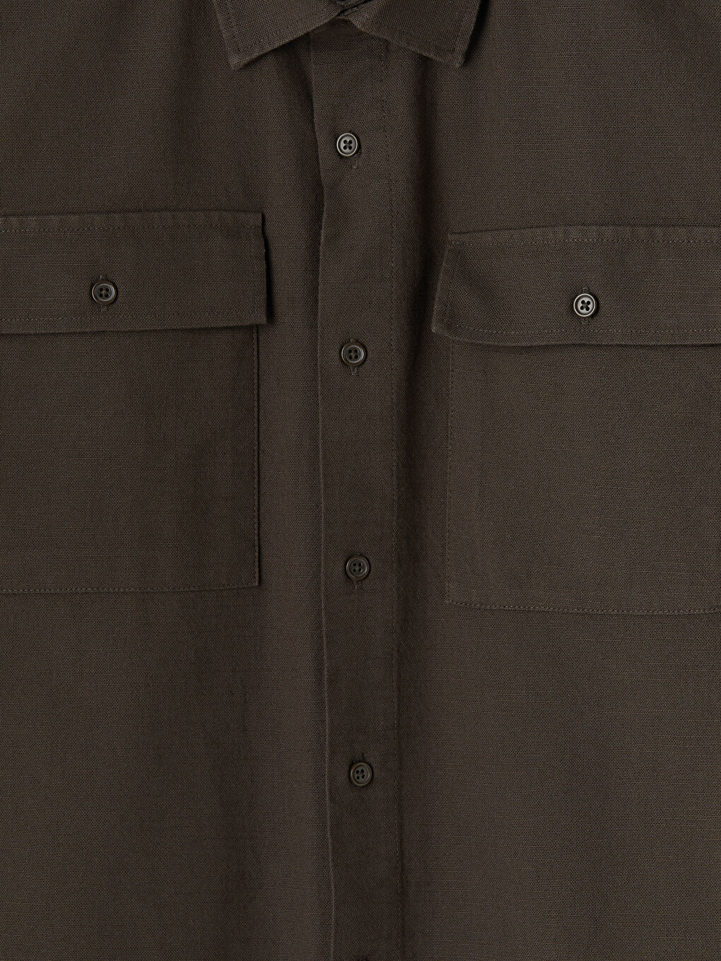 Kahverengi Regular Fit Çift Cepli Erkek Gömlek-2