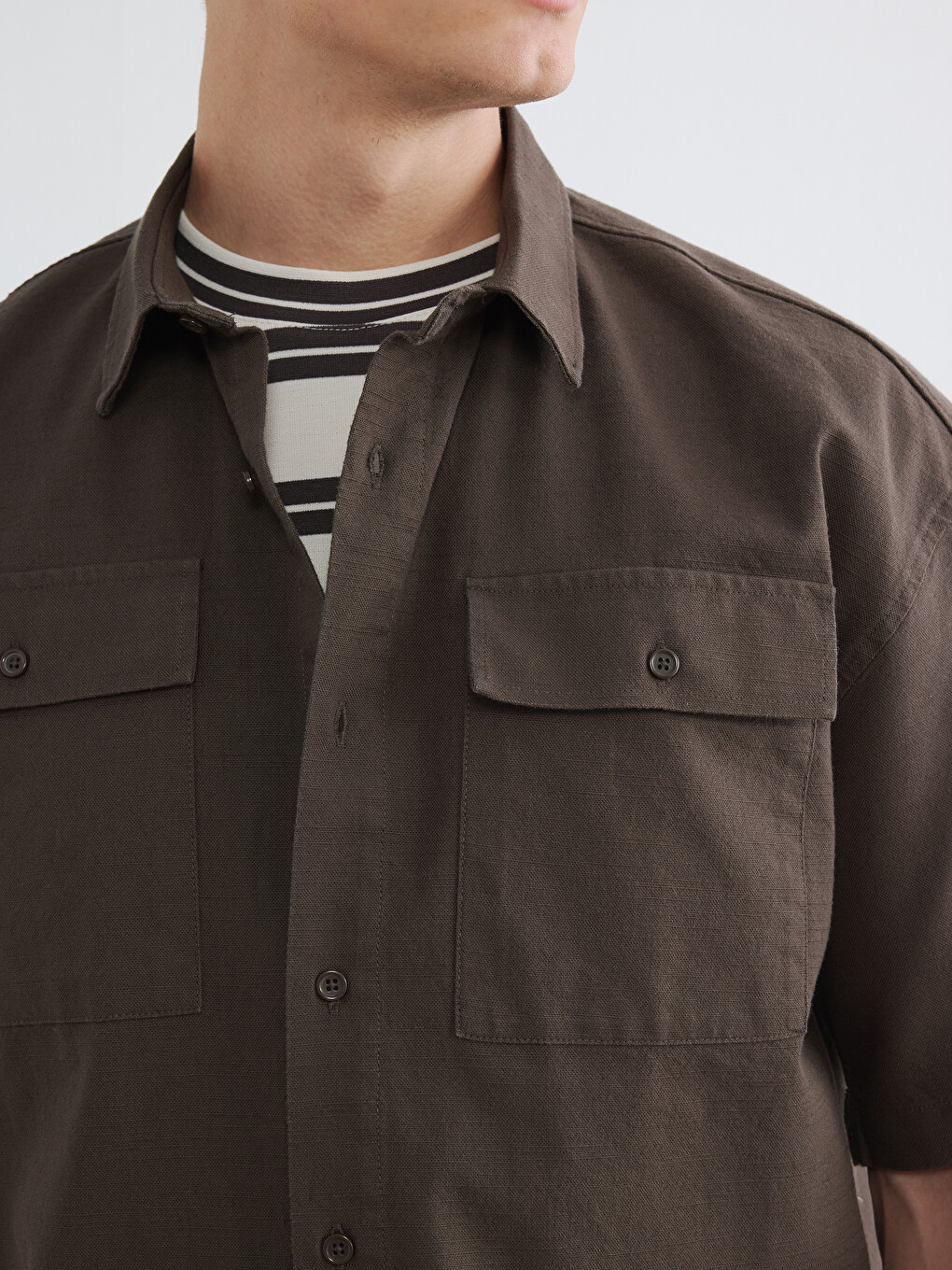 Regular Fit Double Pocket Men's Shirt-2