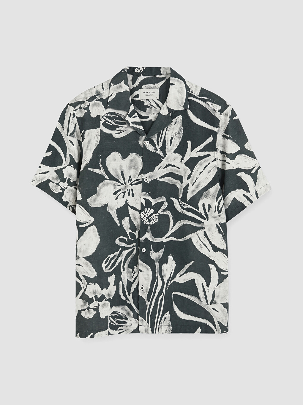 Siyah Regular Fit Desenli Erkek Gömlek