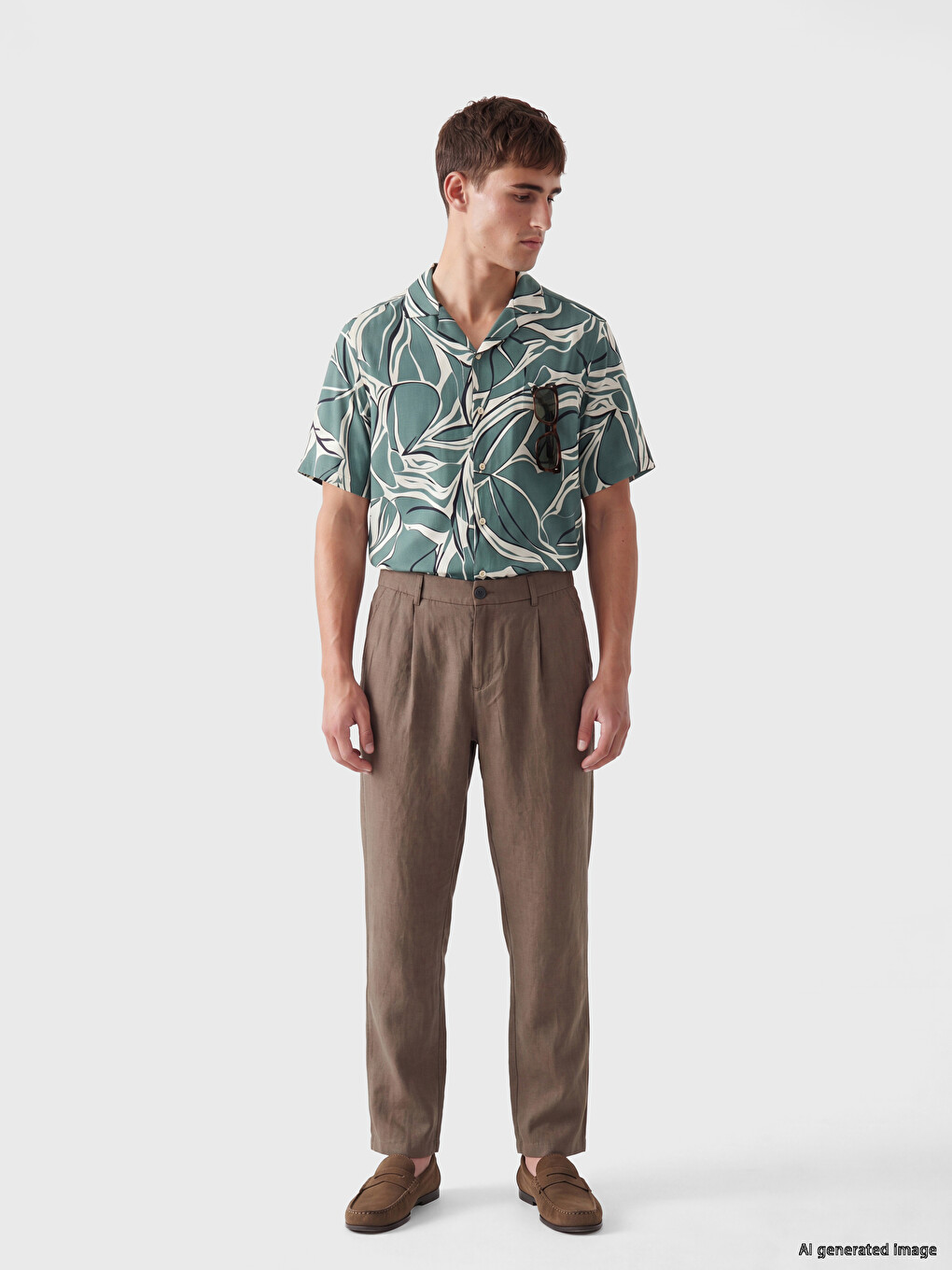 Regular Fit Resort Collar Patterned Men's Shirt-1