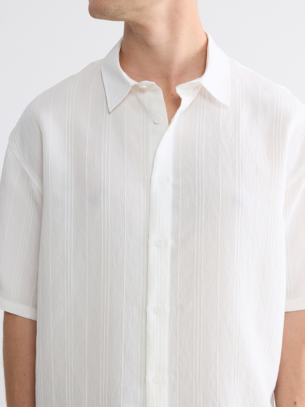 Regular Fit Men's Textured Shirt-3
