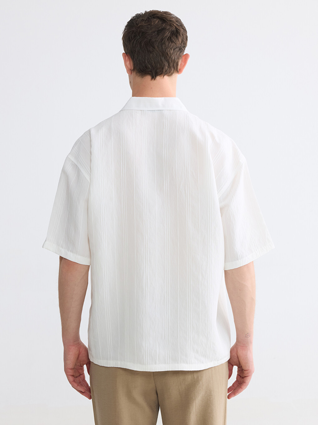 Regular Fit Men's Textured Shirt-4