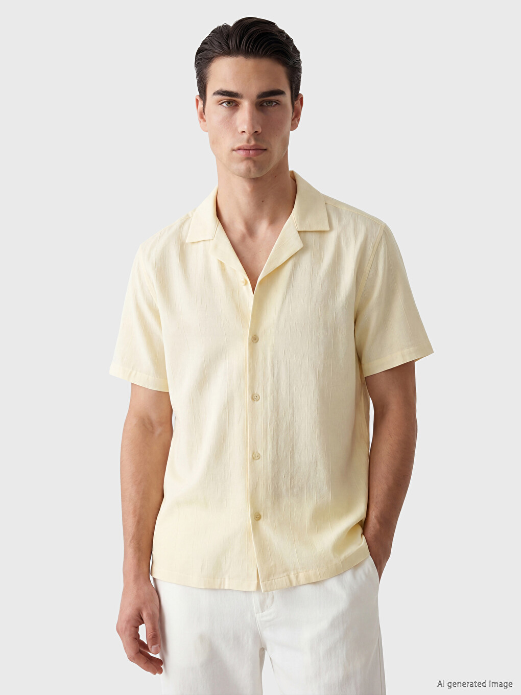 Regular Fit Resort Collar Men's Shirt-1